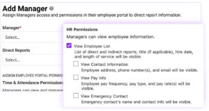 Manager Permissions payroll add-on